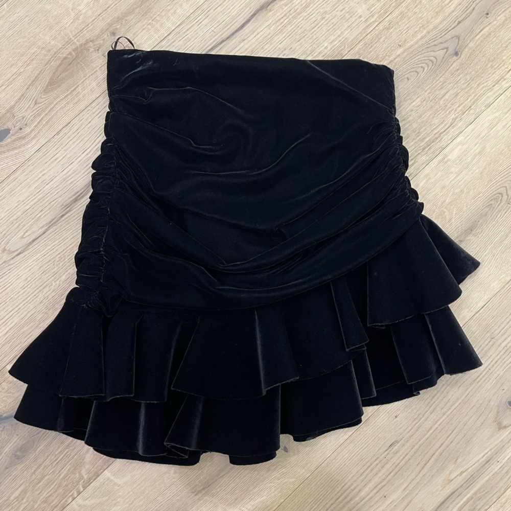 Asymmetrical velvet Skirt